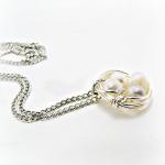 Bird Nest Neacklace- Freshwater Pearl Necklace-..