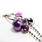 Perched Bird Necklace With Purple Accents-bird..