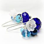 Colablt Blue Czech Glass Earrings- Blue Earrings..