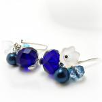 Colablt Blue Czech Glass Earrings- Blue Earrings..